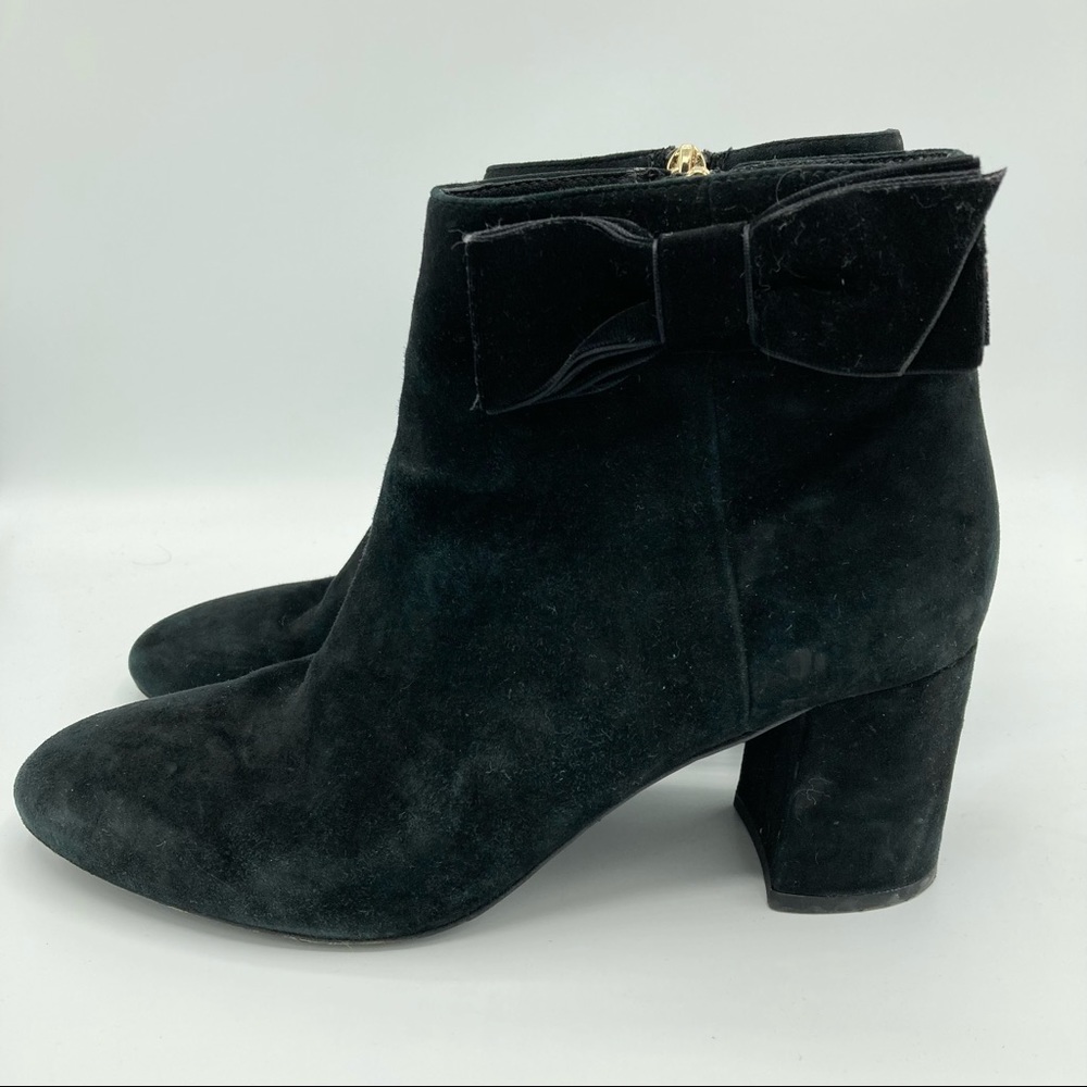 Kate Spade Holly Black Suede Ankle Boots 8.5 - Picture 4 of 10